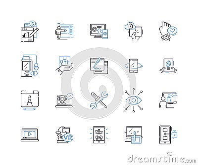 Kits line icons collection. Crafting, Assembly, Model, Puzzle, Construction, Science, Technology vector and linear Vector Illustration