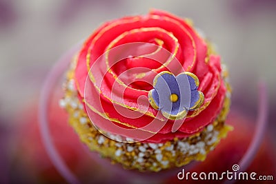 Kitsch Bollywood style cupcake Stock Photo