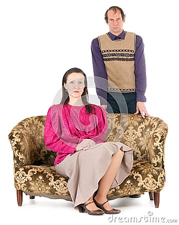 Kitsch couple problems Stock Photo