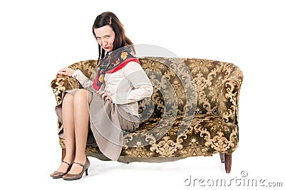 Kitsch woman enticing Stock Photo