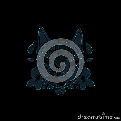 kitsune mask illustration Vector Illustration