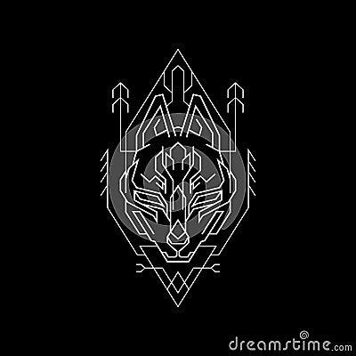 Kitsune Geometry Style Vector Illustration