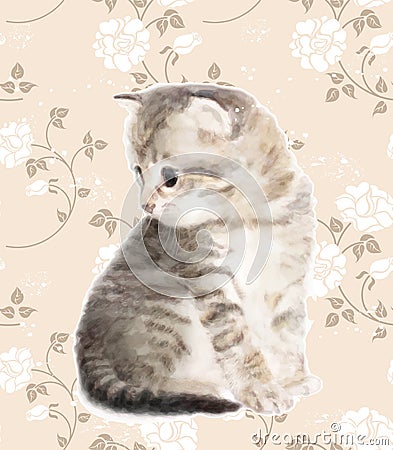 Kitten. Vector Illustration