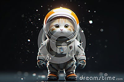 Kitten in spacesuit, AI generative Stock Photo