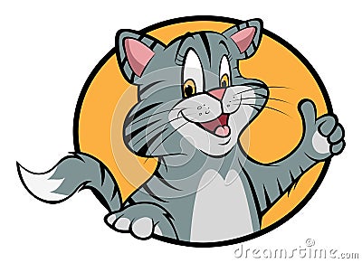 Kitten thumbs up Vector Illustration