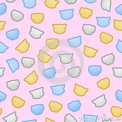 Kittens and puppies flat color pastel seamless vector Vector Illustration