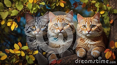 colorful Kitty cats Stock Photo