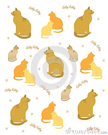 Kitty kitty scrapbook Cartoon Illustration