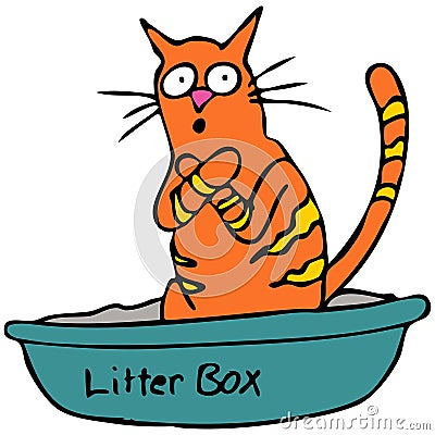 Kitty Litterbox Vector Illustration