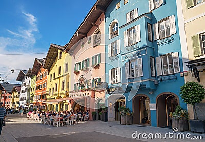 Kitzbuhel historical city center, Tyrol, Austria Editorial Stock Photo