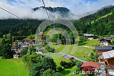 Kitzbuhel town seen from cable car Editorial Stock Photo