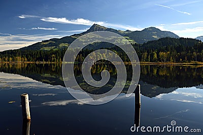 Kitzbuheler horn & Schwarzsee, Tirol, Austria Stock Photo