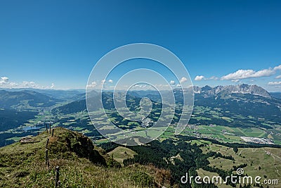 Kitzbuheler Horn panoramic view on Wilder Kaiser Stock Photo