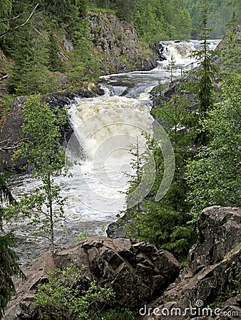 Kivach Falls in Karelia, Russia. Summer Stock Photo
