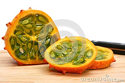 Kiwano or African horned melon Stock Photo