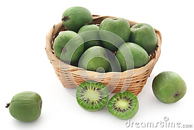 Kiwi berry in a basket Stock Photo