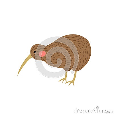 Kiwi bird animal cartoon character vector illustration Vector Illustration