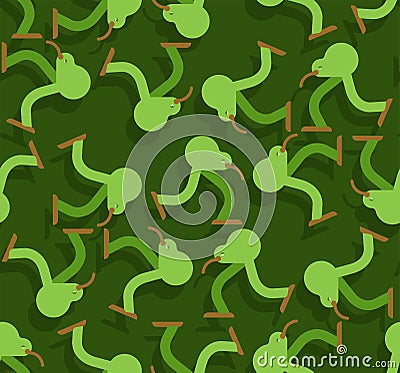 Kiwi bird cartoon pattern seamless. little bird run background. Baby fabric texture Vector Illustration