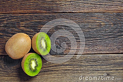 Kiwi fruit with half Stock Photo