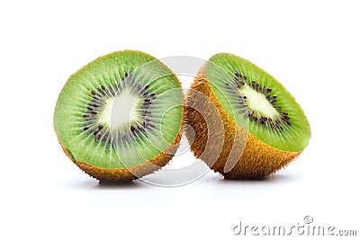 Kiwi Fruit Into Halves Stock Photo