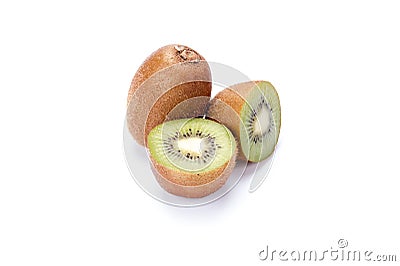 Kiwi fruit isolated on white background, macro Stock Photo