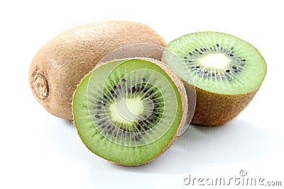 Kiwi fruit isolated on white background, macro Stock Photo