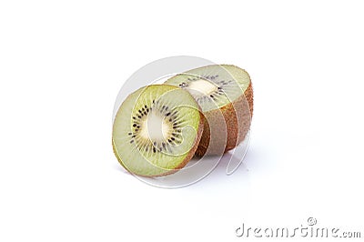 Kiwi fruit sliced segments isolated on white background cutout Stock Photo