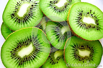 Kiwi fruit slices close up photo Stock Photo