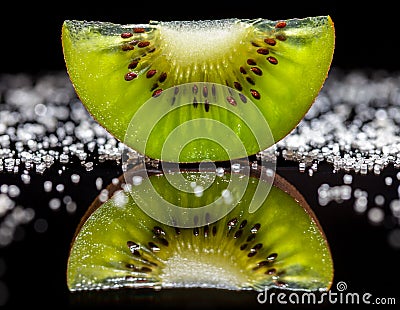 Kiwi Fruit and Sugar Stock Photo
