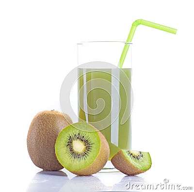 Kiwi juice and fruit Stock Photo