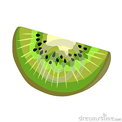 Kiwi logo icon design vector. Kiwi fruit slice close-up icon isolated on white background. Vector Illustration