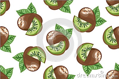 Kiwi seamless pattern Vector Illustration