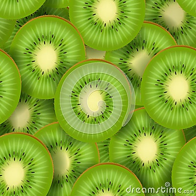 Kiwi seamless pattern Vector Illustration