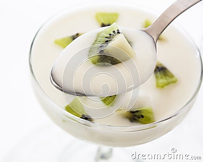 Kiwi yogurt Stock Photo