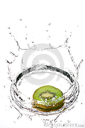 Kiwifruit in medium splash Stock Photo