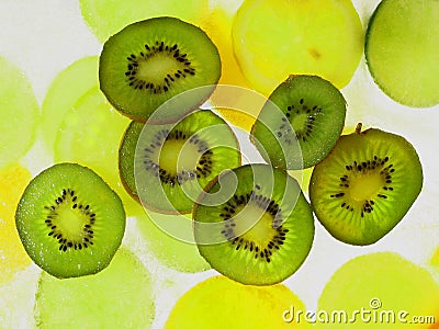 Kiwis on ice Stock Photo