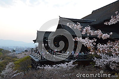 Kiyomizu-dera Temple in the evening on springtime Editorial Stock Photo