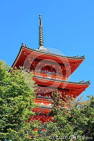 Kiyomizu-dera Temple in Kyoto, Japan, Stock Photo