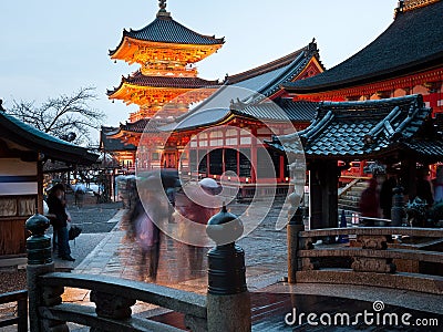 Kiyomizu temple in rain Editorial Stock Photo