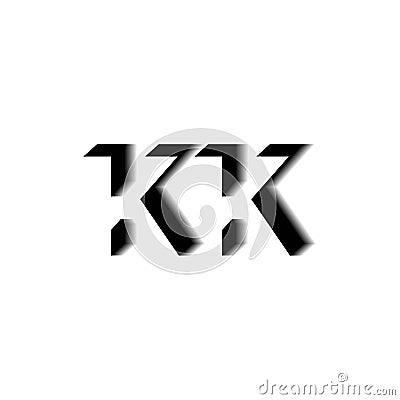 KK Monogram Shadow Shape Style Vector Illustration