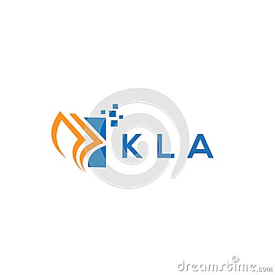 KLA credit repair accounting logo design on white background. KLA creative initials Growth graph letter logo concept. KLA business Vector Illustration