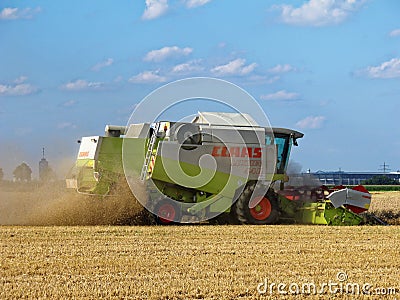 Klaas combine harvester at work Editorial Stock Photo