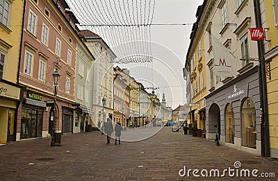 Klagenfurt on Christmas Day Editorial Stock Photo