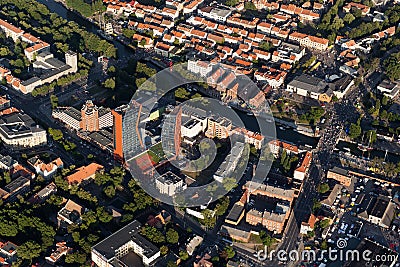 Klaipeda city centre from above Stock Photo