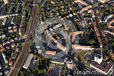 Klaipeda city centre from above Stock Photo