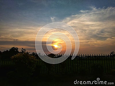 Sunset in "Plaosan" Temple Stock Photo