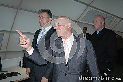 Klaus Wowereit, Norman Foster, Dieter Lenzen Editorial Stock Photo