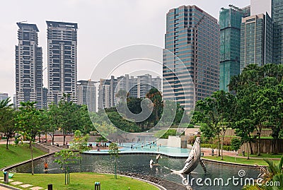 KLCC Park in Kuala Lumpur, Malaysia Editorial Stock Photo