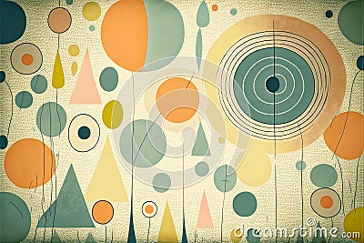 Klee-Inspired Vector Background - generative ai Stock Photo