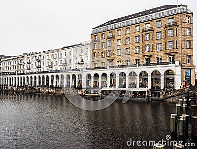 Kleine Alster in Hamburg hdr Editorial Stock Photo